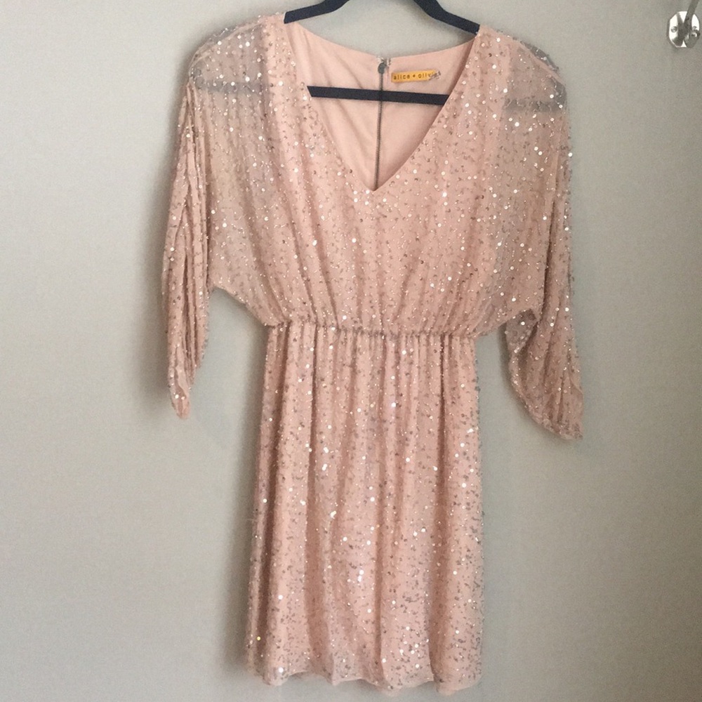 Alice + Olivia Pink Sequin Mini Dress
